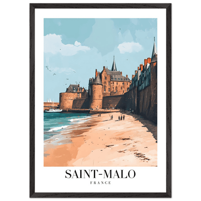 Saint-Malo France Framed Poster – Vintage Coastal Wall Art with Custom Wooden Frame - Vibrantwalls