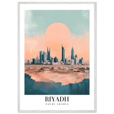 Riyadh Saudi Arabia Framed Poster – Modern Desert City Wall Art in Earthy Tones - Vibrantwalls