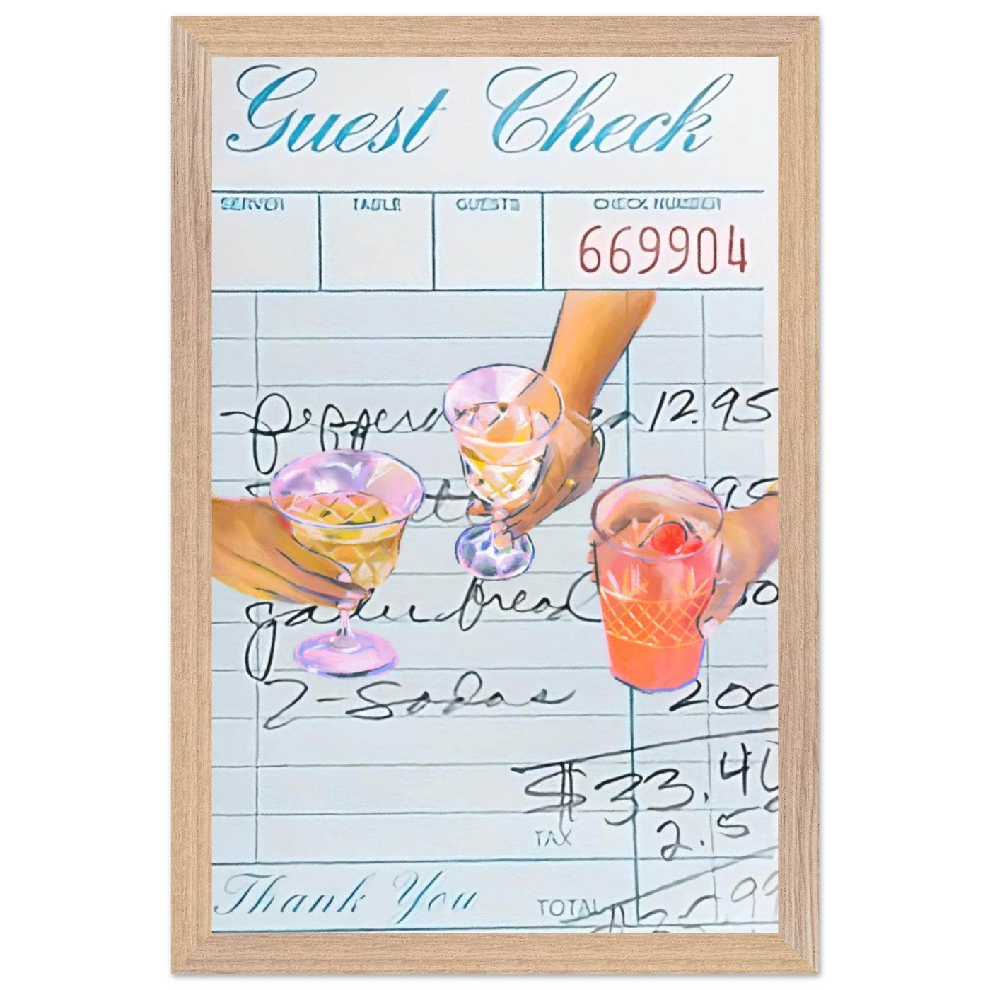 Guest Check Cocktail - Vibrantwalls