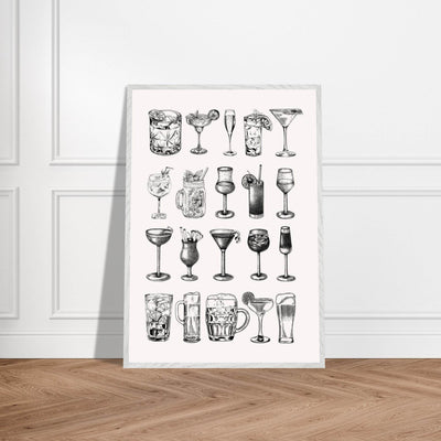 Gin Tonic Cocktail Recipe Vintage Style Art - Vibrantwalls