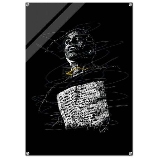 A$AP Rocky Acrylic Print - Unique Scribble Art for Stunning Wall Decor - Vibrantwalls