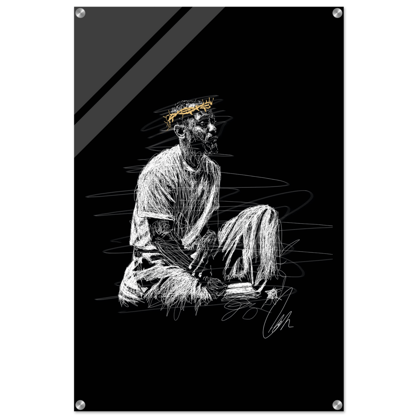 Notorious King Scribble Art Acrylic Print – Vibrant Modern Wall Art in Various Sizes - Vibrantwalls