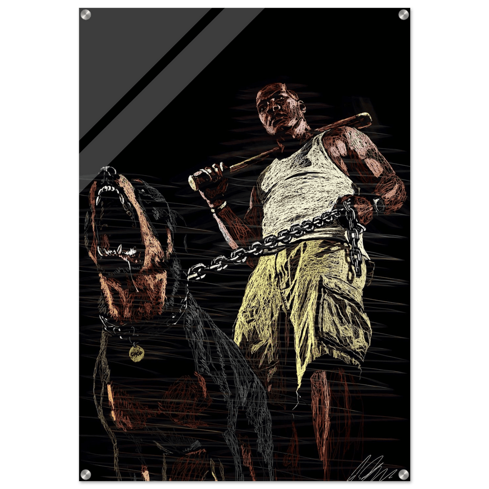 Connor McGregor & Rottweiler Sketch Acrylic Print – Dynamic, Modern, Conversation-Starting Wall Art - Vibrantwalls