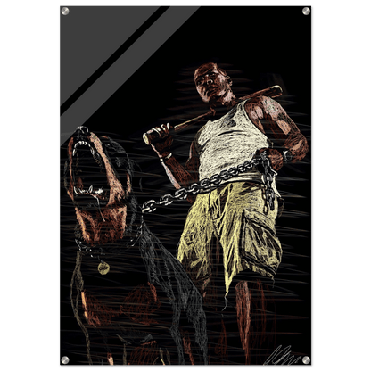 Connor McGregor & Rottweiler Sketch Acrylic Print – Dynamic, Modern, Conversation-Starting Wall Art - Vibrantwalls