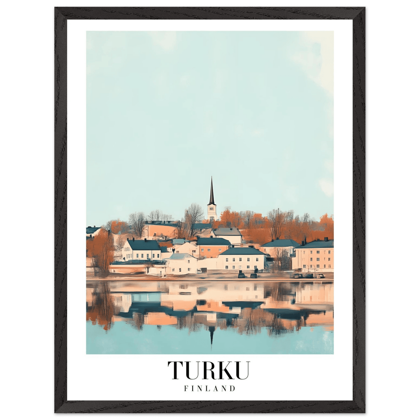 Turku Finland Framed Poster – Serene Nordic Travel Wall Art with Wooden Frame - Vibrantwalls