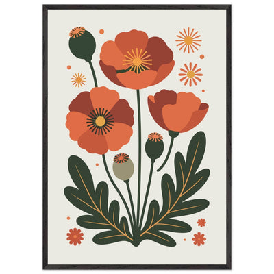 Abstract Floral Bloom Terracotta Earth Tones - Vibrantwalls