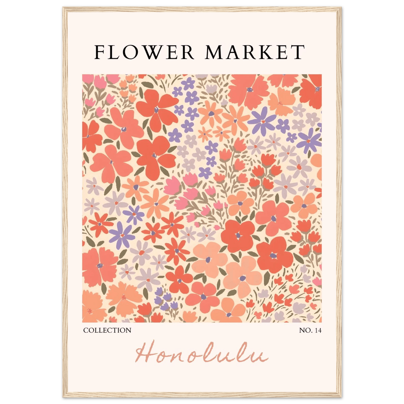 Flower Market Honolulu Framed Poster – Vibrant Floral Art Print | Ready-to-Hang Wall Decor - Vibrantwalls