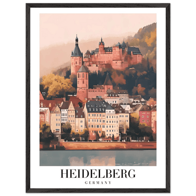 Heidelberg Germany Framed Poster – Vintage Travel Wall Art in Warm Autumn Hues - Vibrantwalls
