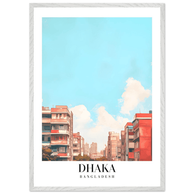 Dhaka Bangladesh Framed Poster – Pastel Cityscape Wall Art with Customizable Wooden Frame - Vibrantwalls