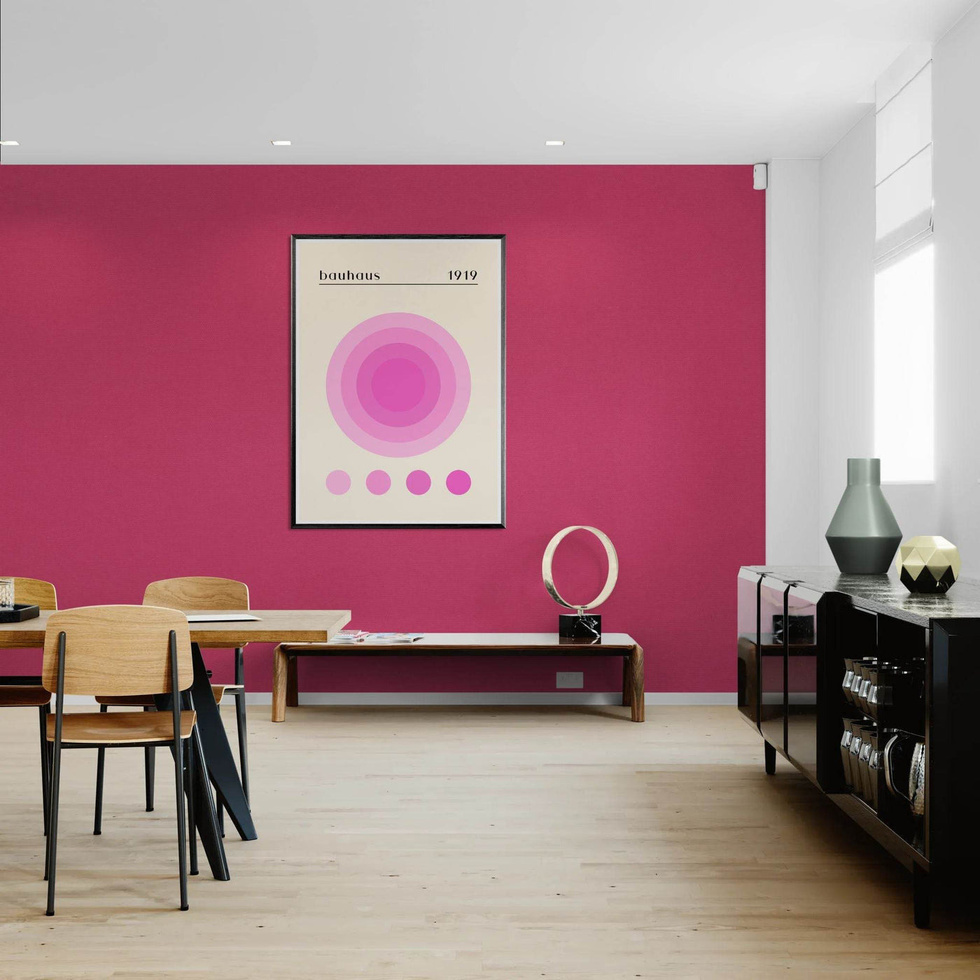 Bauhaus Pink Gradient Circle - Vibrantwalls