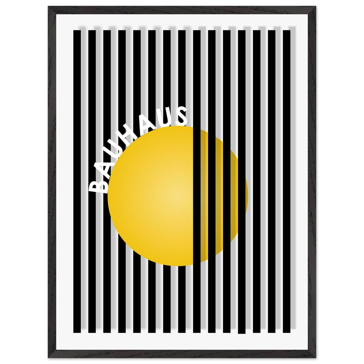 Bauhaus Yellow Circle Wall Art with Modern Stripes - Vibrantwalls