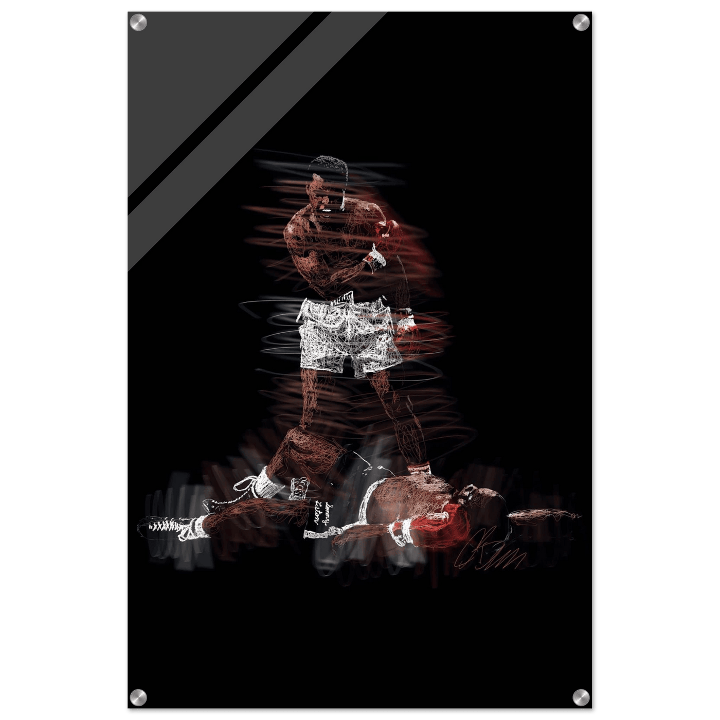 Muhammad Ali K.O. Acrylic Print – Dynamic, Iconic, Modern Sports Wall Art - Vibrantwalls