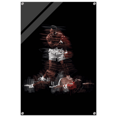 Muhammad Ali K.O. Acrylic Print – Dynamic, Iconic, Modern Sports Wall Art - Vibrantwalls