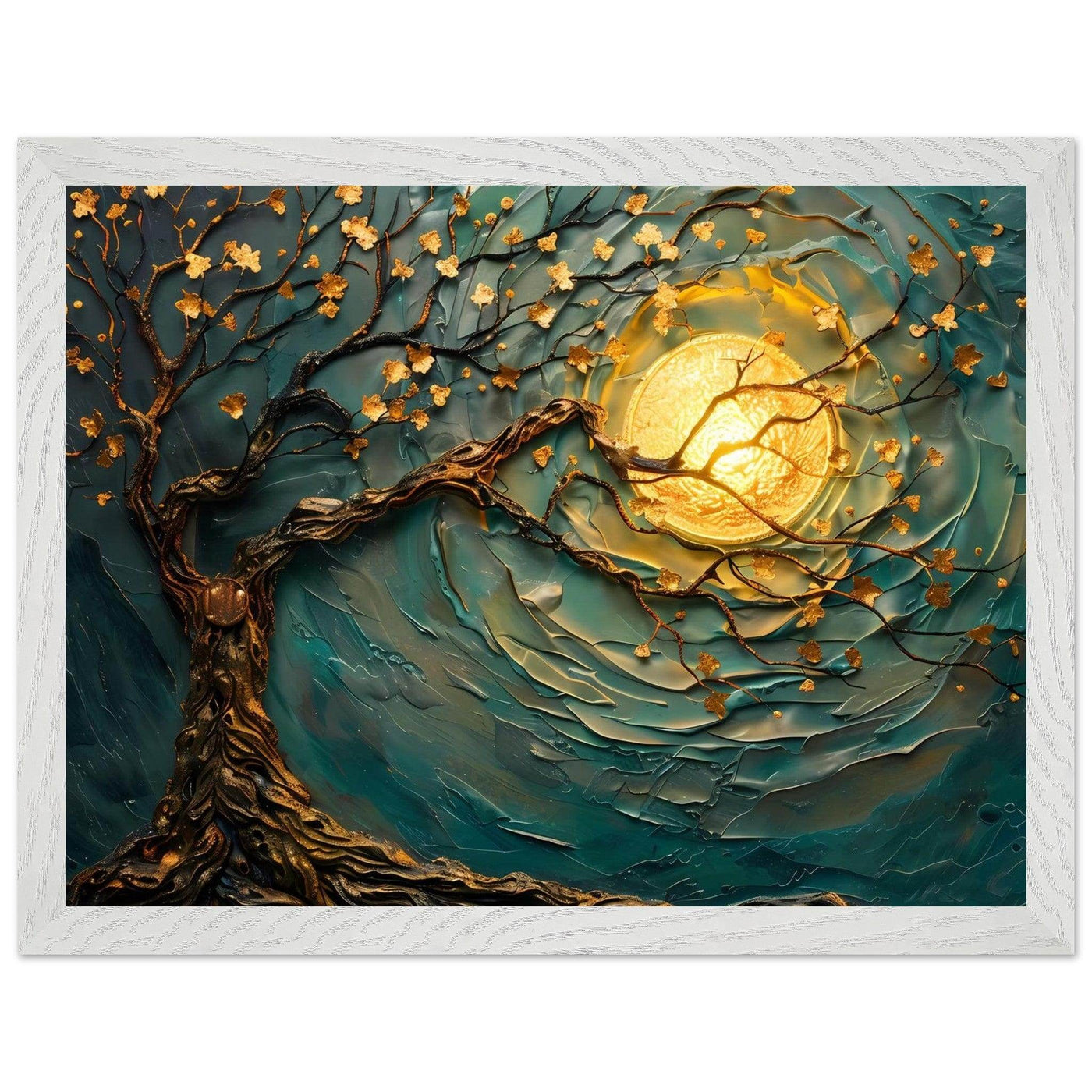 Teal Gold Tree of Life Pendant - Elegance in Nature's Design - Vibrantwalls