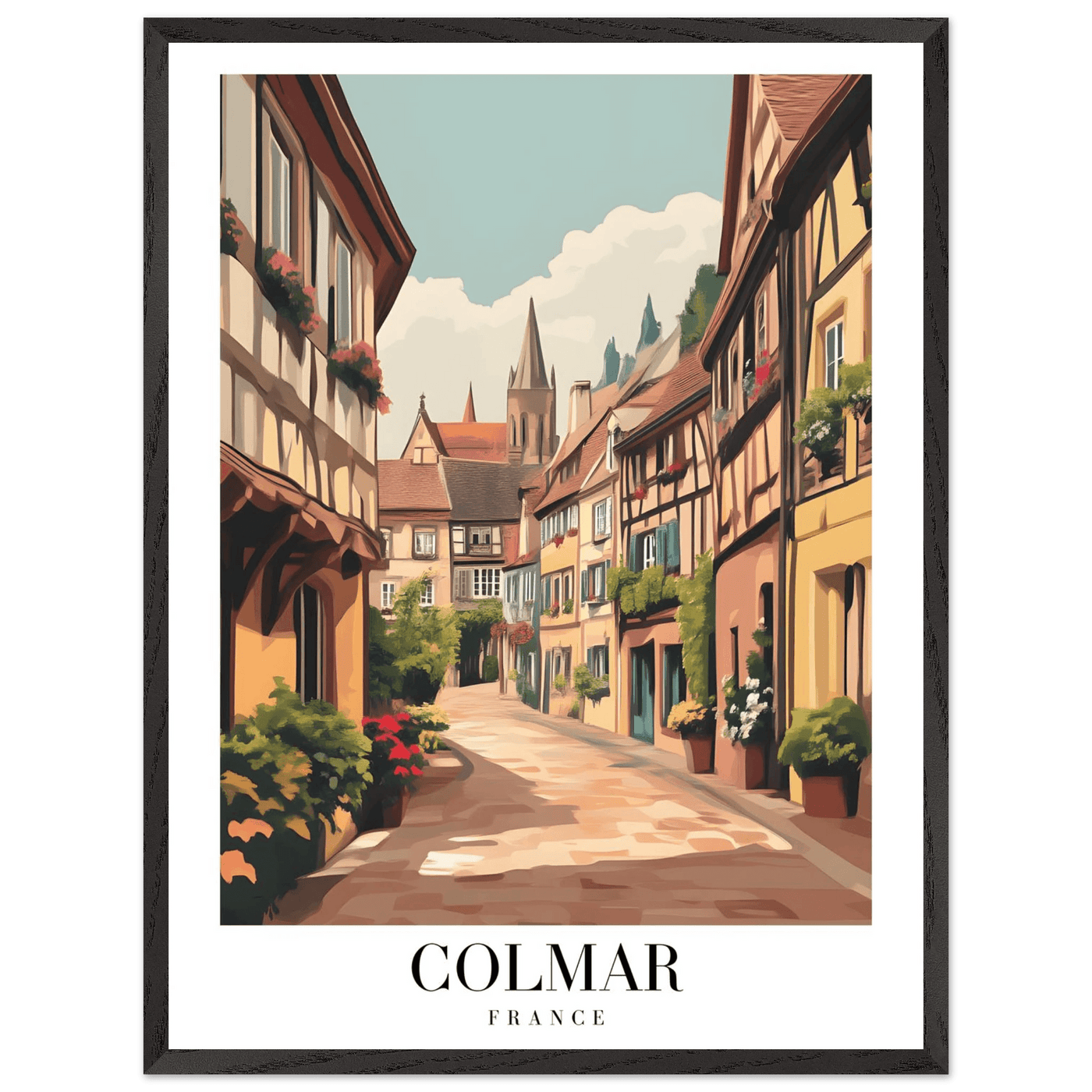 Colmar France Framed Poster – Vintage European Village Wall Art with Wooden Frame - Vibrantwalls