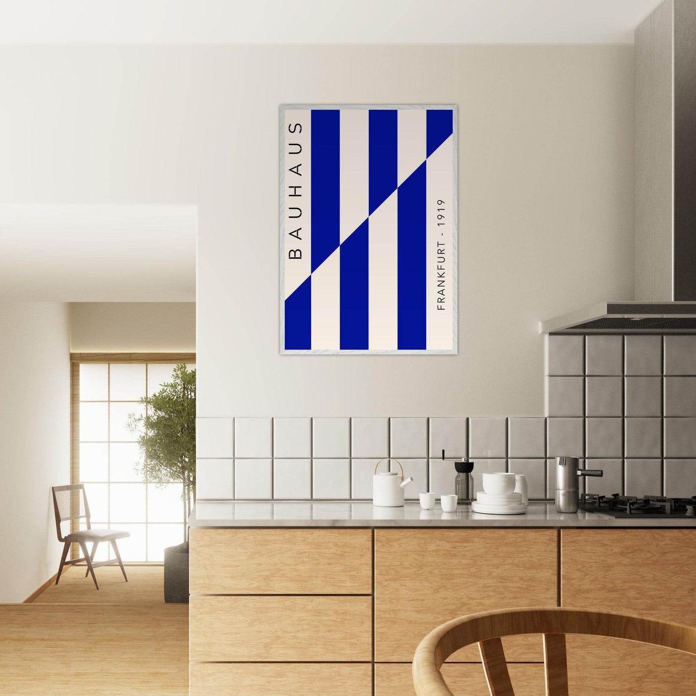 Bauhaus Ausstellung 1923 Blue & Cream - Vibrantwalls