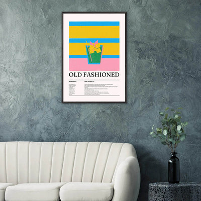 Old Fashioned Cocktail Recipe Art Print - Vibrantwalls