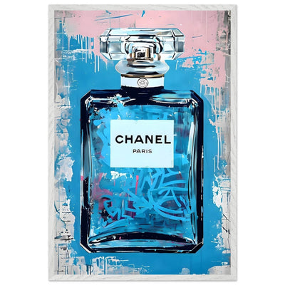 Abstract Chanel No. 5 Art Print in Mounted Frame - Iconic Glamour for Modern Decor - Vibrantwalls