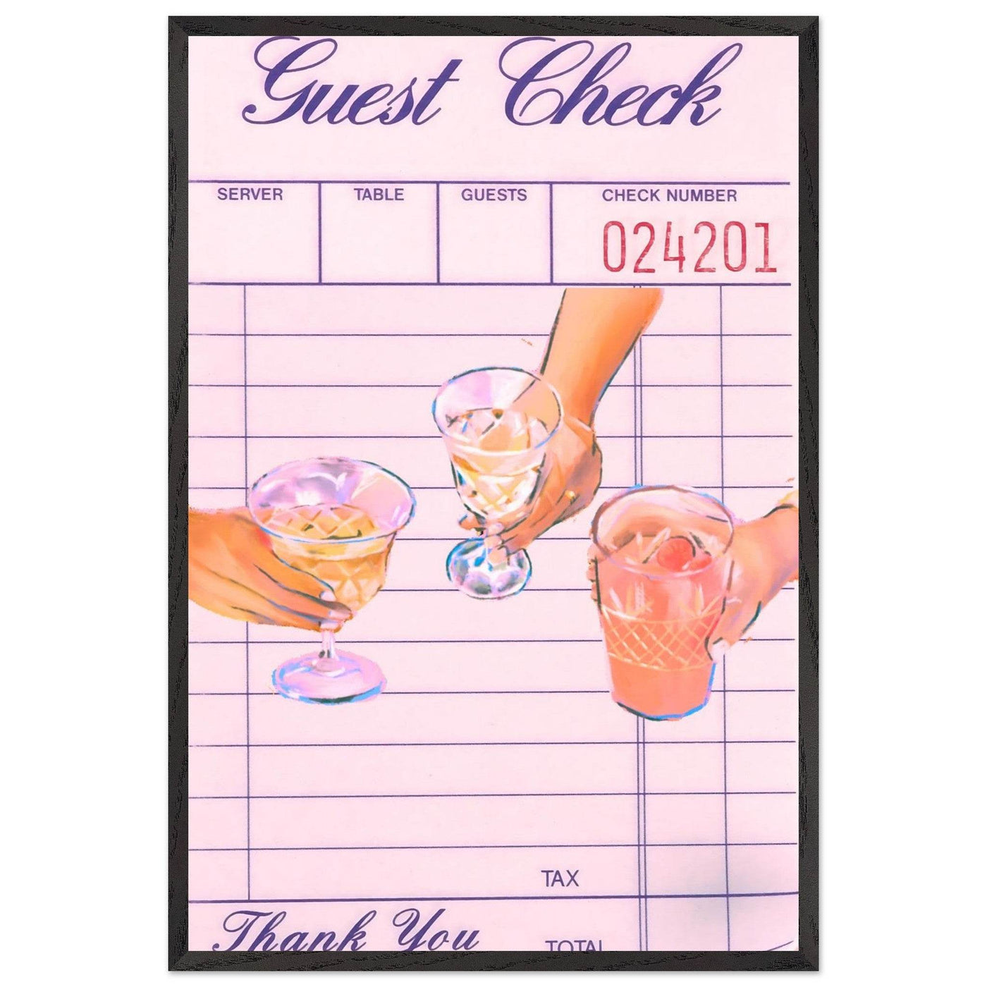 Retro Bar Tab Cocktail Recipe - Vibrantwalls