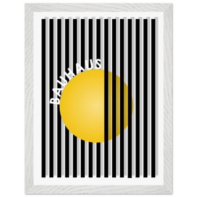 Bauhaus Yellow Circle Wall Art with Modern Stripes - Vibrantwalls