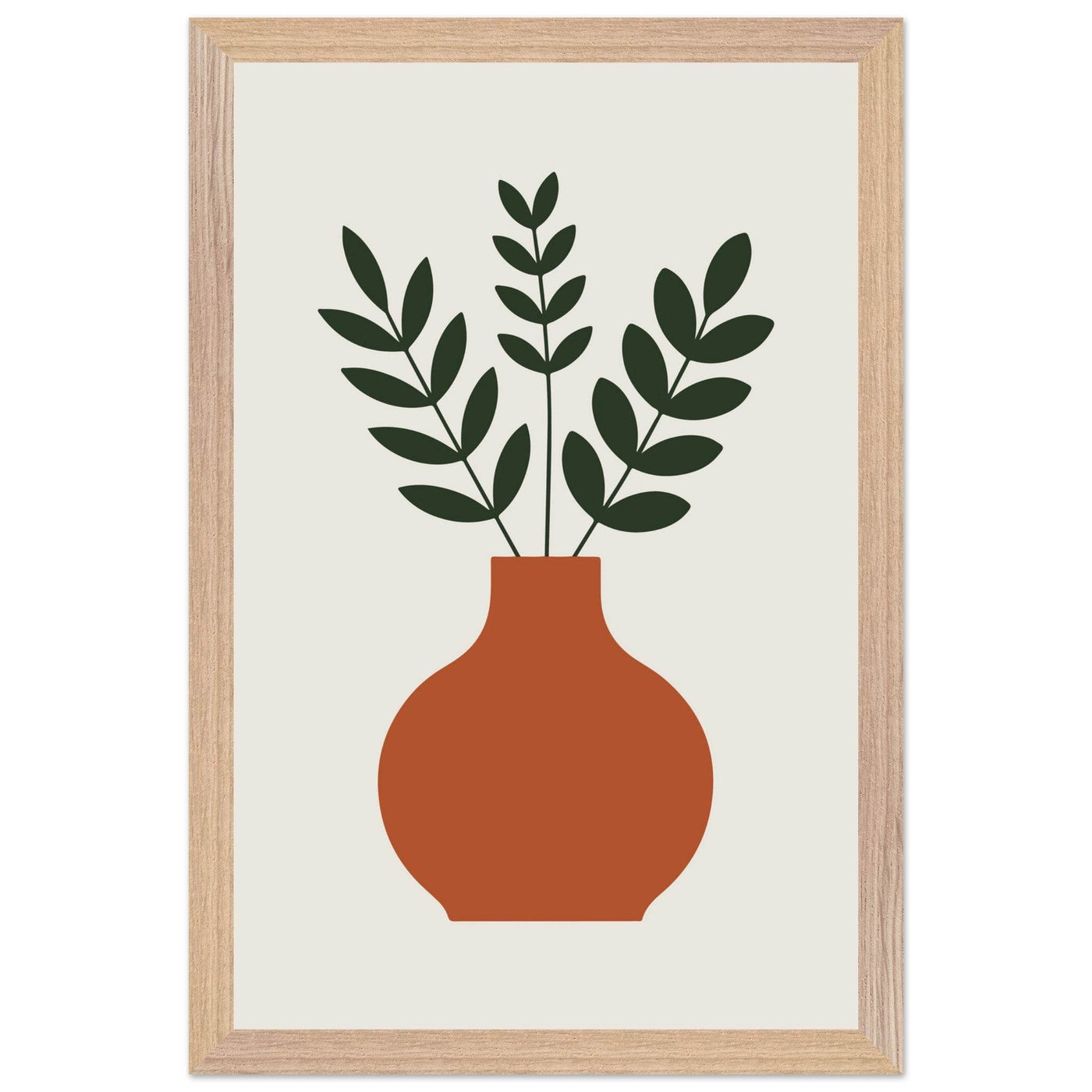 Terracotta Vase Greenery - Vibrantwalls