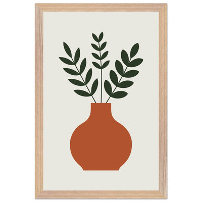 Terracotta Vase Greenery - Vibrantwalls