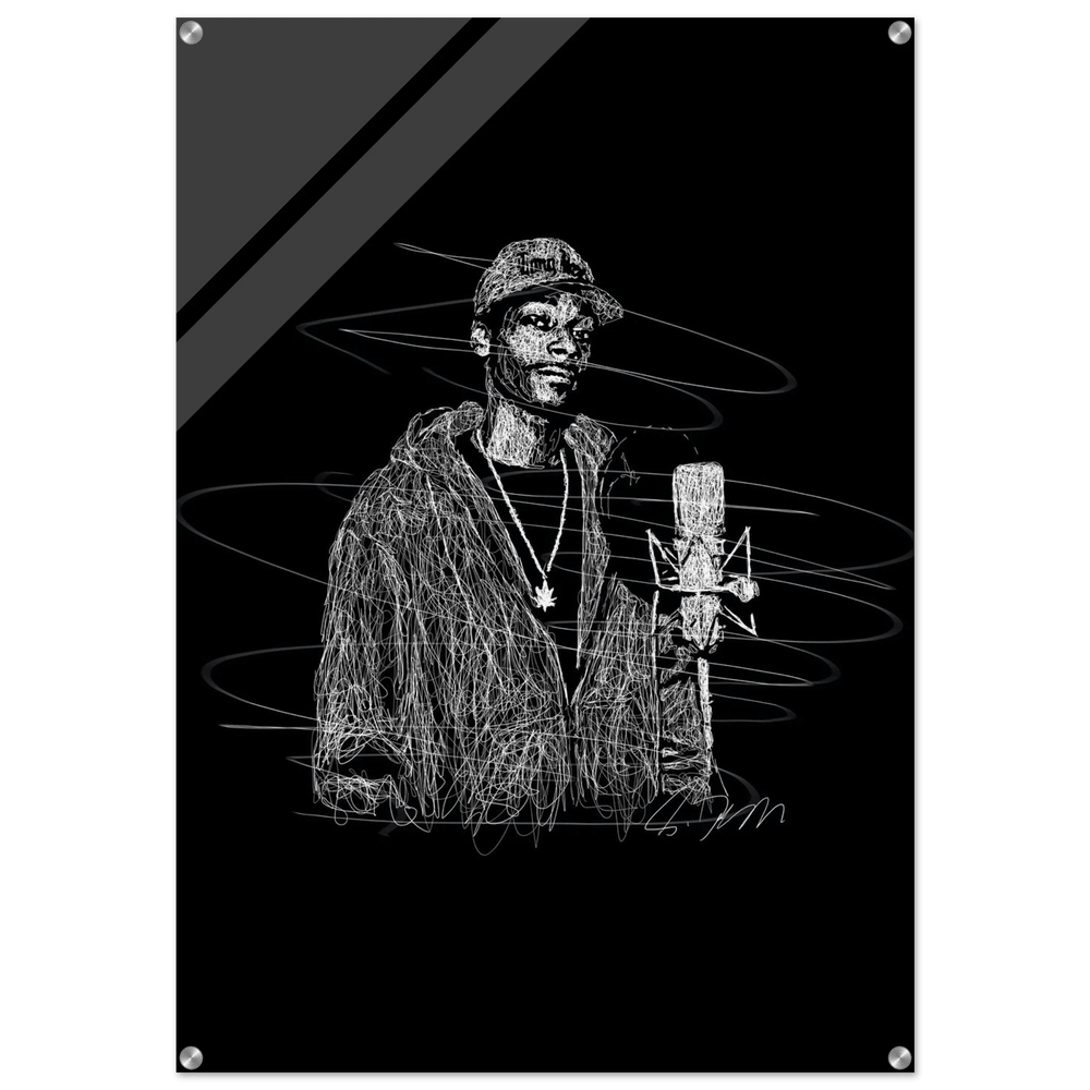 Snoop Dogg 'Scribble' Acrylic Print – Iconic, Modern Hip-Hop Wall Art - Vibrantwalls