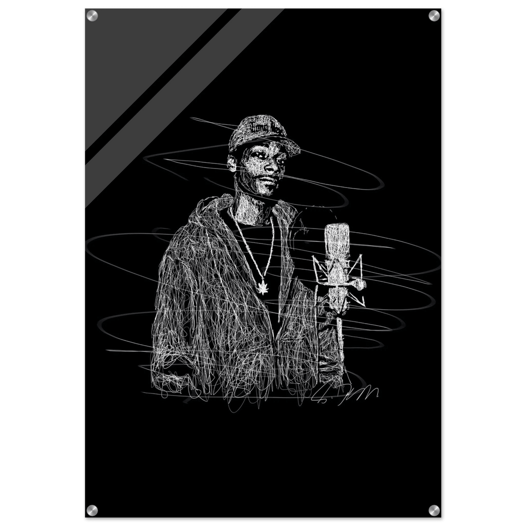 Snoop Dogg 'Scribble' Acrylic Print – Iconic, Modern Hip-Hop Wall Art - Vibrantwalls