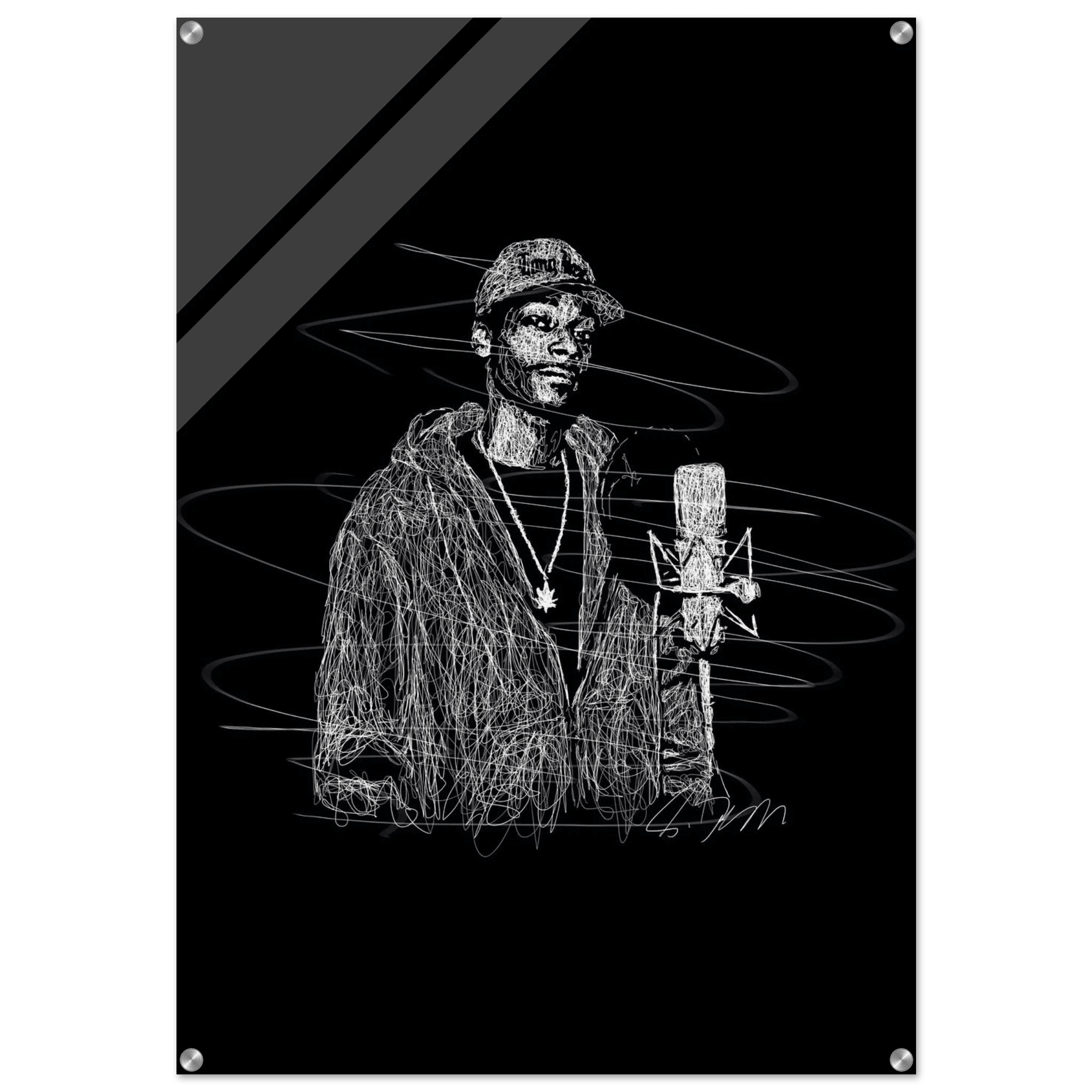 Snoop Dogg 'Scribble' Acrylic Print – Iconic, Modern Hip-Hop Wall Art - Vibrantwalls