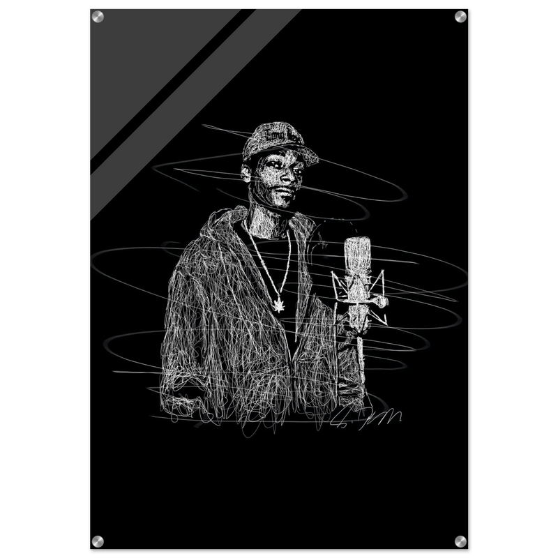 Snoop Dogg 'Scribble' Acrylic Print – Iconic, Modern Hip-Hop Wall Art - Vibrantwalls