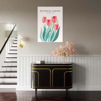 Botanical Garden Tulip Framed Poster – Pastel Florals & Nature Art Prints | Ready-to-Hang Wall Decor - Vibrantwalls