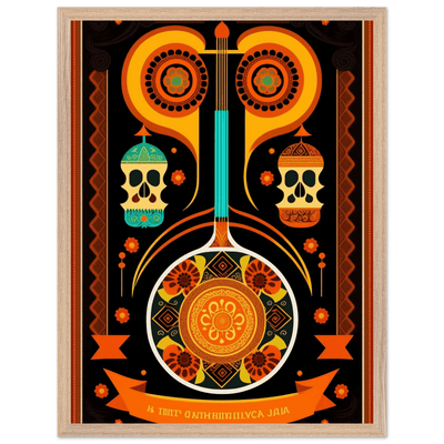 Vibrant Day of the Dead Guitar - Vibrantwalls