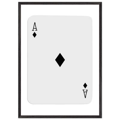 Minimalist Ace of Diamonds Poker Card Art Print - Framed Wall Decor with Eco-Friendly Wood Frame - Vibrantwalls