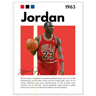 Michael Jordan Air Jordan Bulls Retro Print 60x80 cm 24x32″ White frame Vibrantwalls