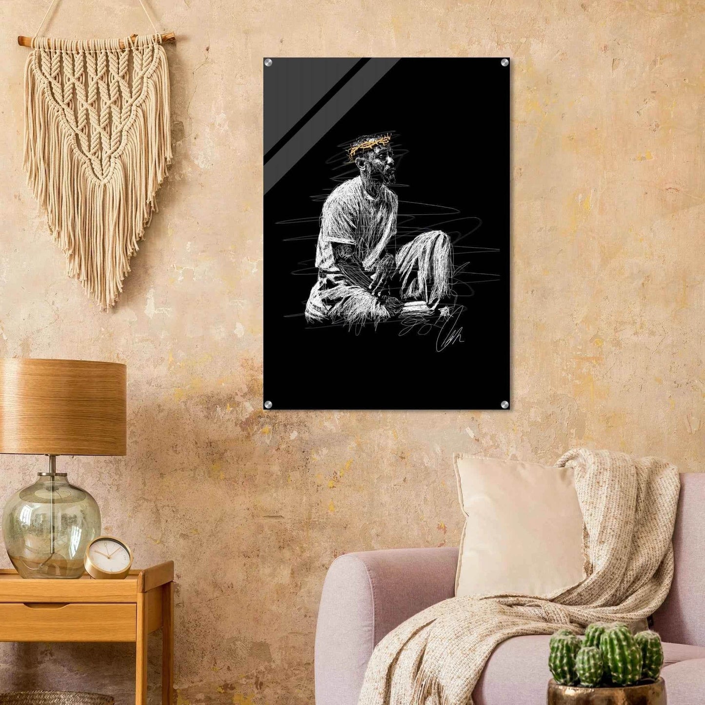 Notorious King Scribble Art Acrylic Print – Vibrant Modern Wall Art in Various Sizes - Vibrantwalls