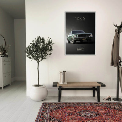 1968 Bullitt Mustang GT - 50th Anniversary Framed Poster | Iconic Green, Ready-to-Hang, Premium Quality - Vibrantwalls