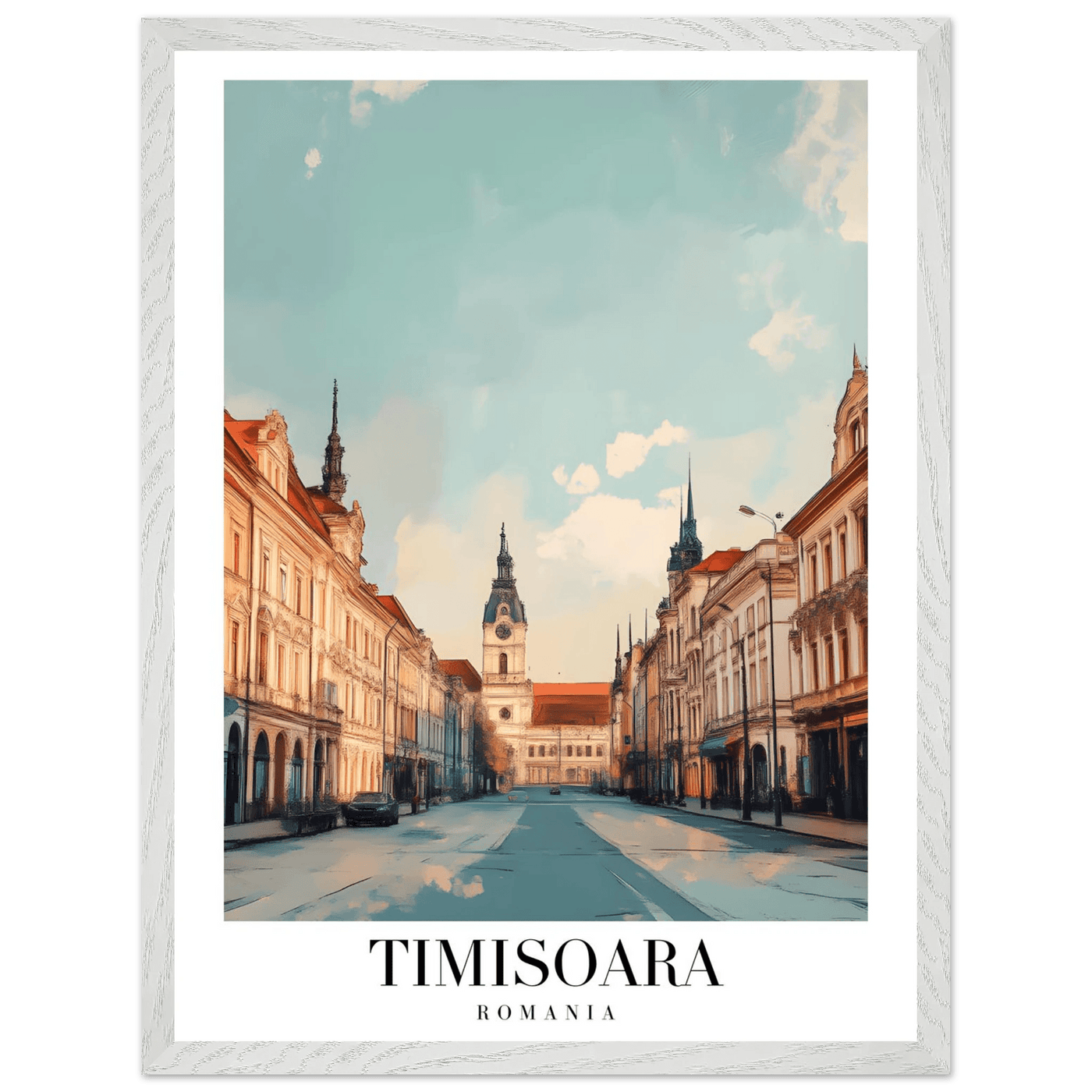 Timisoara Romania Framed Poster – Vintage Cityscape Wall Art with Wooden Frame - Vibrantwalls