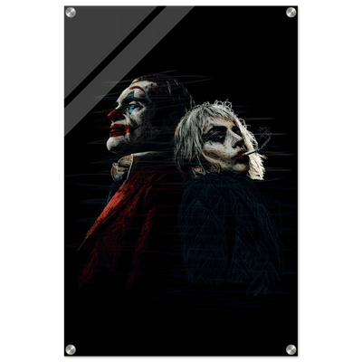 Joker & Harley Quinn Inspired Acrylic Print – Dark, Edgy, Modern Pop Art for Your Space - Vibrantwalls