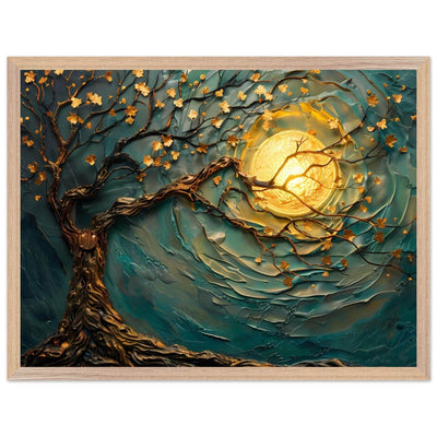Teal Gold Tree of Life Pendant - Elegance in Nature's Design - Vibrantwalls