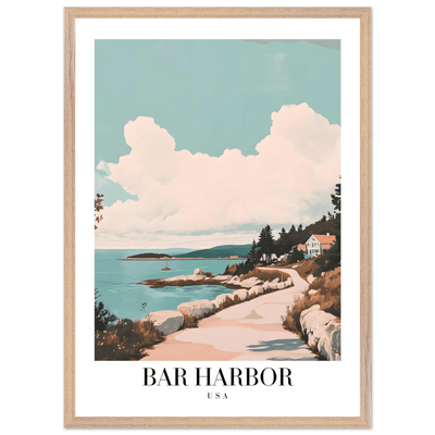 Bar Harbor Maine Framed Poster – Coastal Charm Wall Art with Wooden Frame - Vibrantwalls