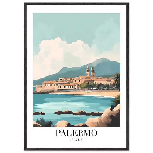 Palermo Italy Mediterranean Vintage Travel Poster - Wall Art - Vibrantwalls
