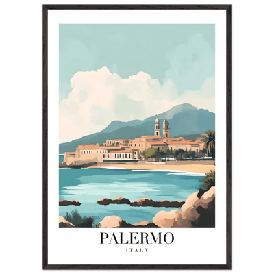 Palermo Italy Framed Poster – Vintage Mediterranean Travel Wall Art in Your Choice of Frame - Vibrantwalls