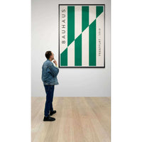 Bauhaus Emerald Green Cream Wall Art - Vibrantwalls