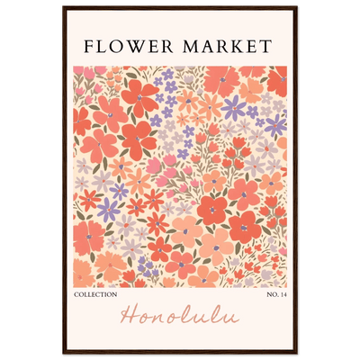 Flower Market Honolulu Framed Poster – Vibrant Floral Art Print | Ready-to-Hang Wall Decor - Vibrantwalls