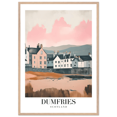 Dumfries Scotland Framed Poster – Pastel-Toned Vintage Travel Wall Art with Wooden Frame - Vibrantwalls