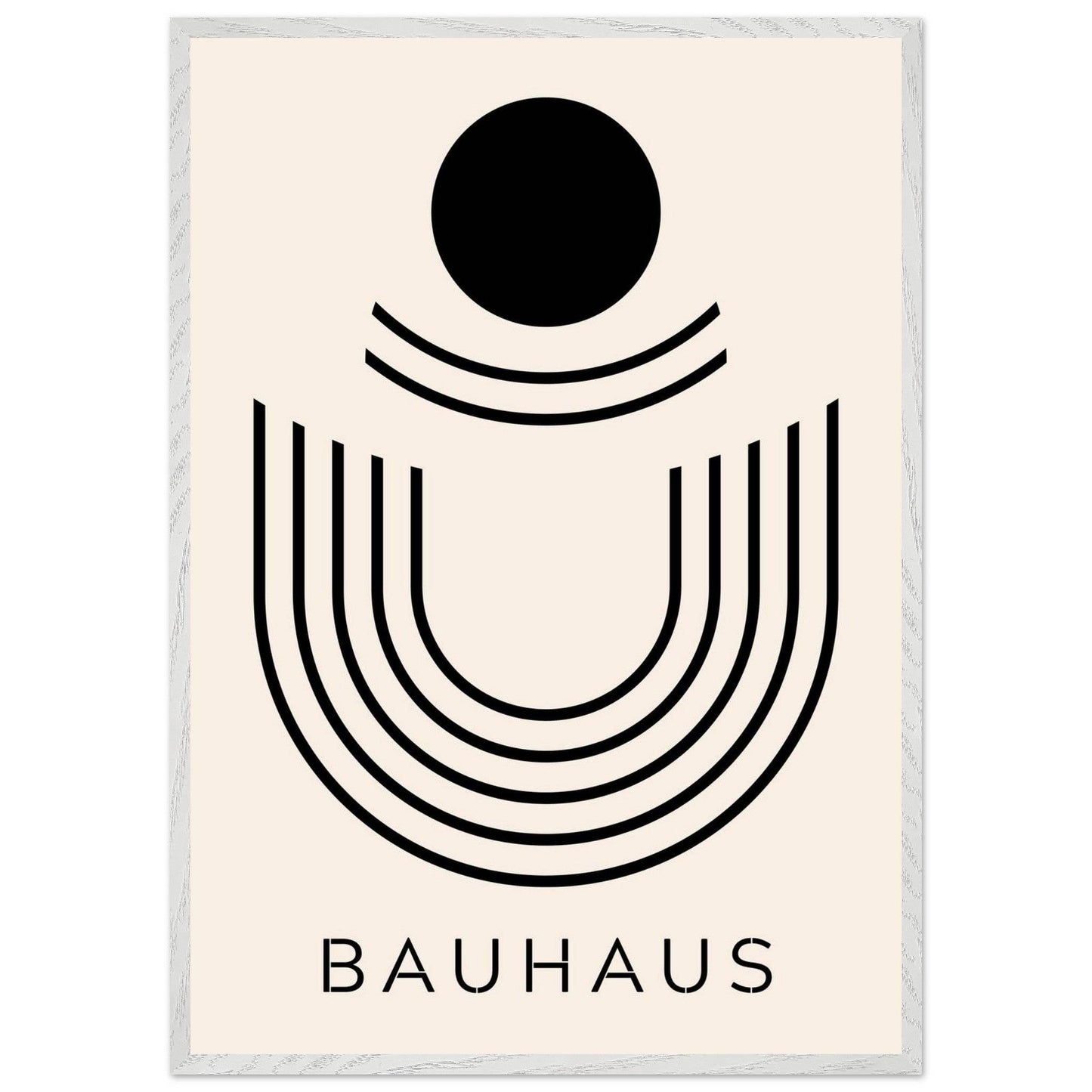 Bauhaus Black Beige Geometric Movement Style Design Wall Art - Vibrantwalls