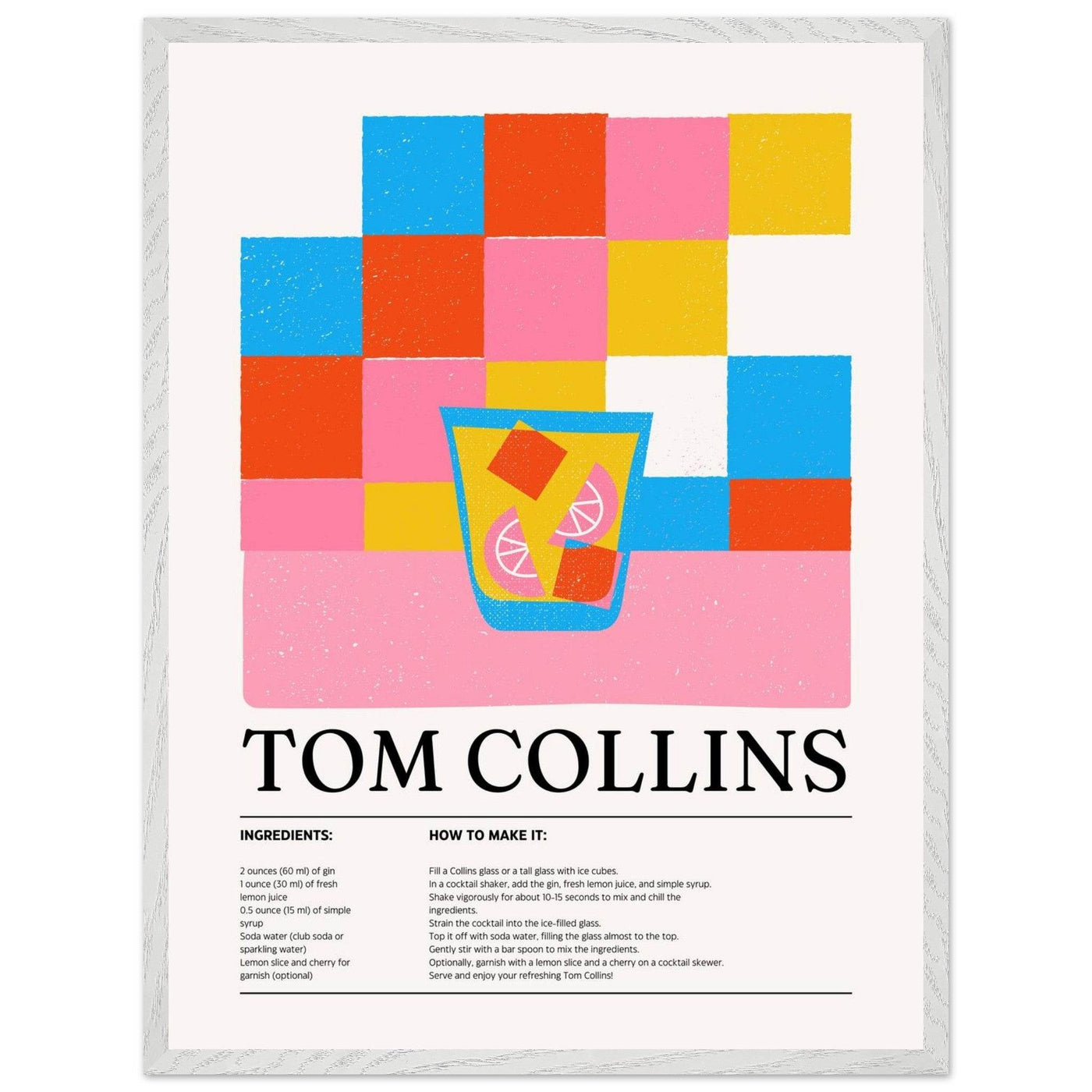 Retro Tom Collins Cocktail Recipe - Vibrantwalls
