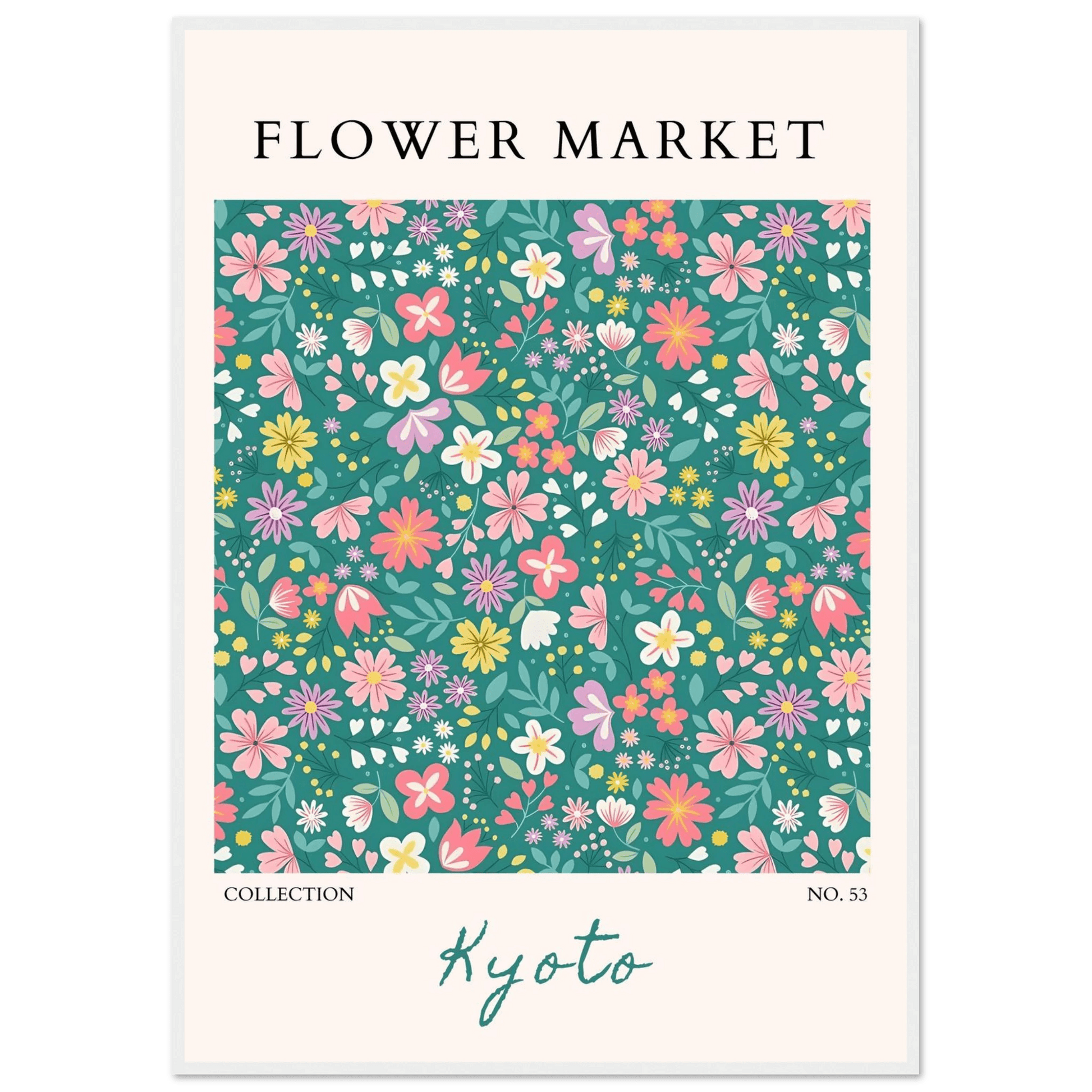 Kyoto Flower Market Whimsical Spring Floral Ready-to-Hang - Wall Art - Vibrantwalls