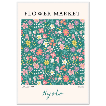 Kyoto Flower Market Whimsical Spring Floral Ready-to-Hang - Wall Art - Vibrantwalls