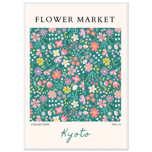 Kyoto Flower Market Framed Poster – Whimsical Floral Art Print for a Touch of Spring | Ready-to-Hang Decor - Vibrantwalls